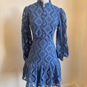 AQUA slate blue lace dress